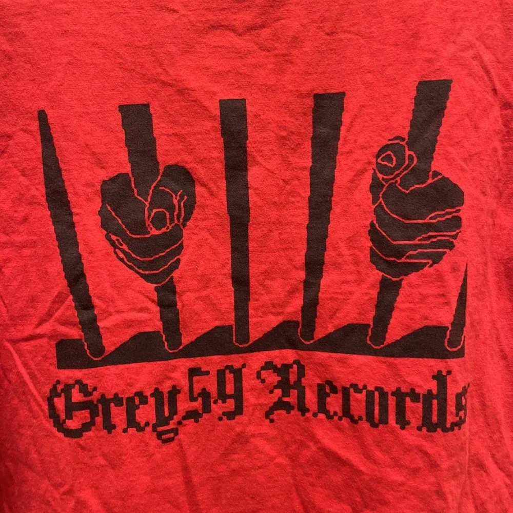 G59 Records T Shirt Red Short Sleeve Suicideboys Label Grey 59 Logo XL‎ Mens - Picture 3 of 5
